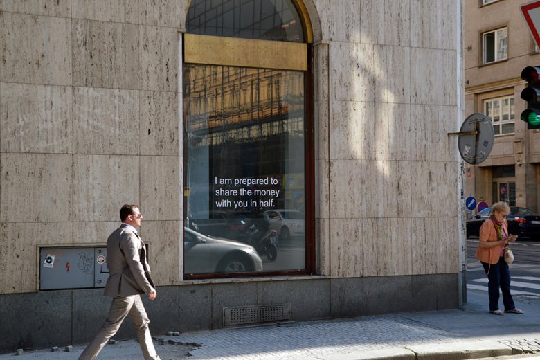 I am prepared to share the money with you in half  (2/10)